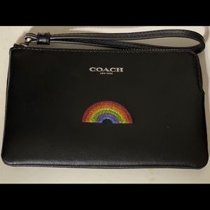 Coach Wristlet ... black w/rainbow emblem 🌈